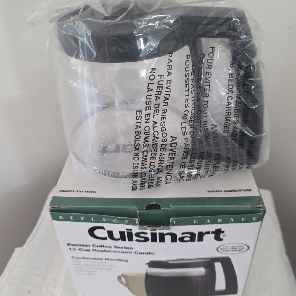 Cuisinart replacement 12-cup glass carafe, model DCC-1200PRC, compatible with Pr